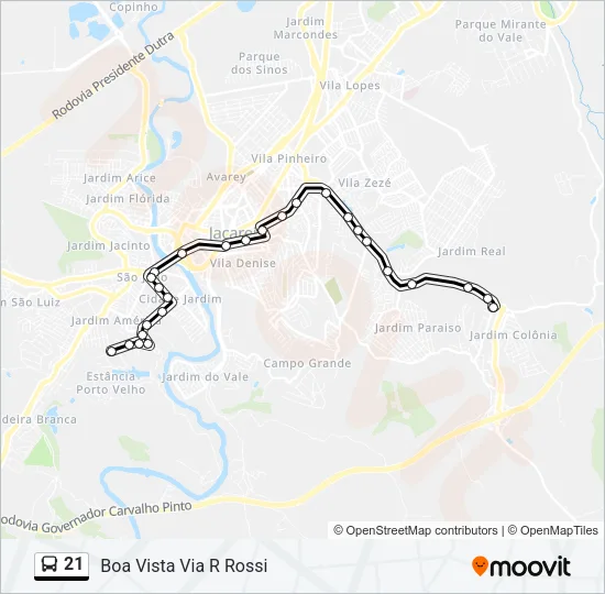 21 Bus Line Map