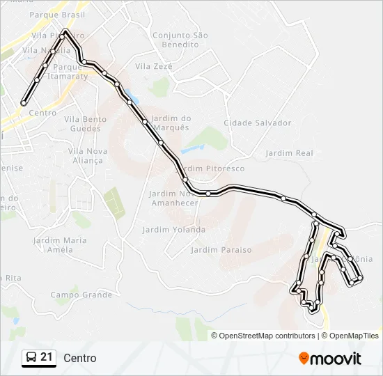 21 Bus Line Map