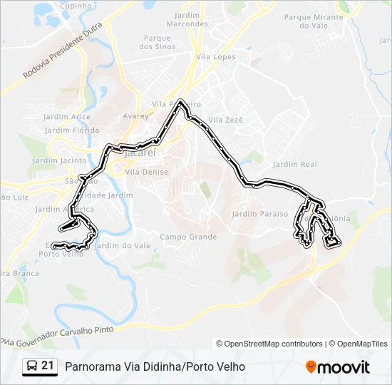 21 Bus Line Map