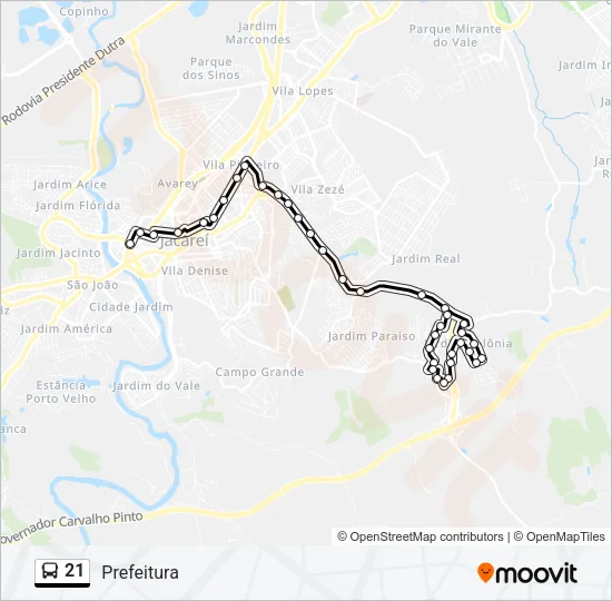 21 Bus Line Map