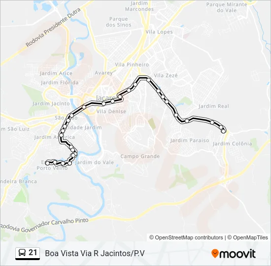 21 Bus Line Map