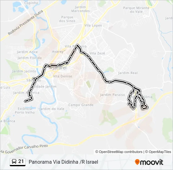 21 Bus Line Map