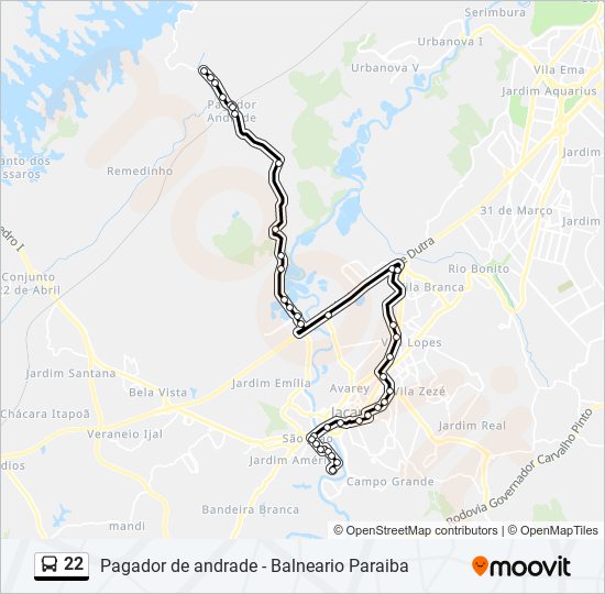 22 bus Line Map