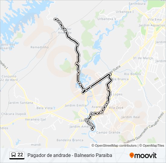 22 bus Line Map