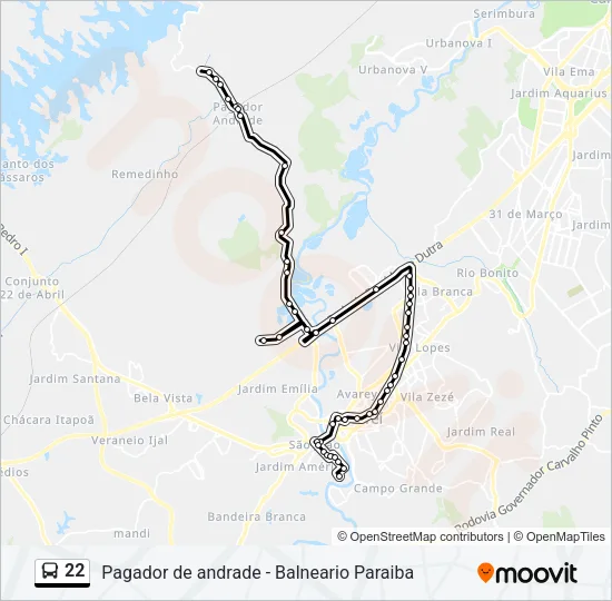 22 Bus Line Map