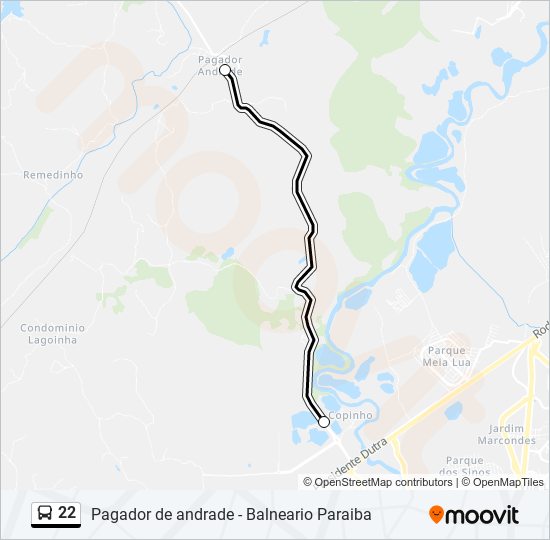 22 bus Line Map