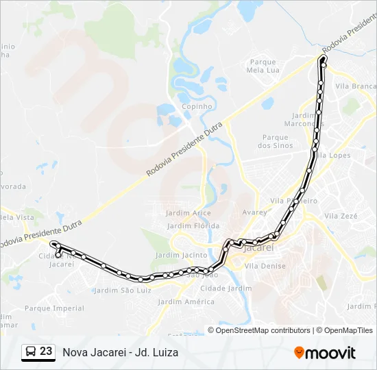 23 Bus Line Map