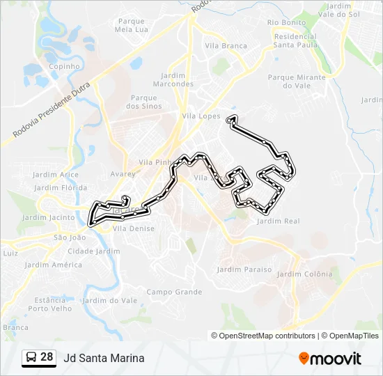 28 Bus Line Map