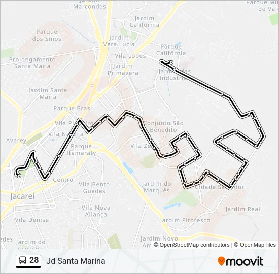 28 Bus Line Map