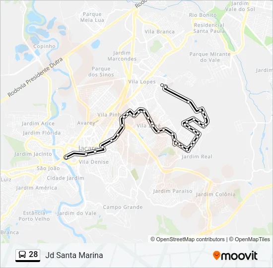 28 Bus Line Map