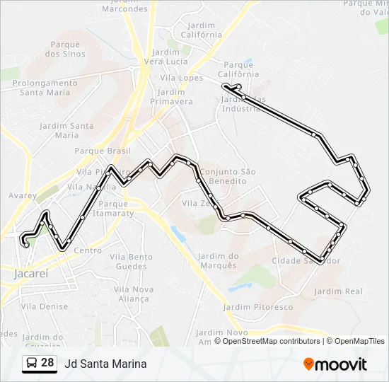 28 Bus Line Map