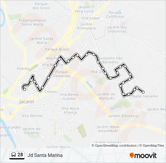 28 Bus Line Map