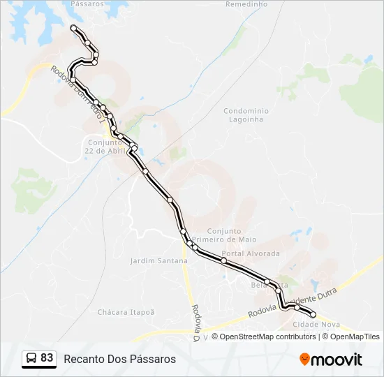 83 Bus Line Map