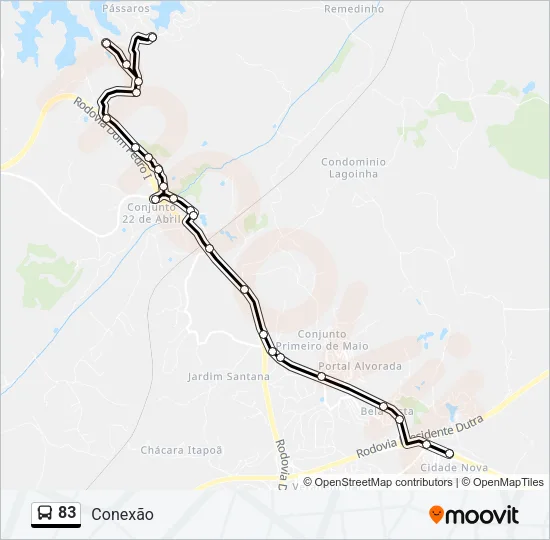 83 Bus Line Map