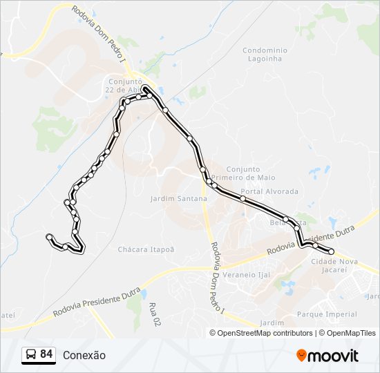 Mapa de 84 de autobús