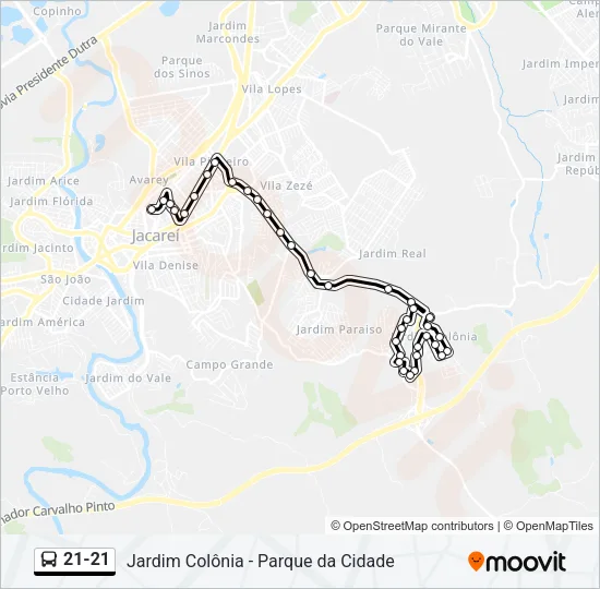 21-21 Bus Line Map