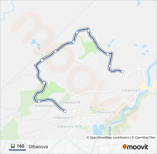 160 Bus Line Map