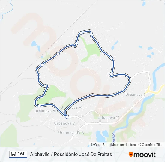 160 Bus Line Map