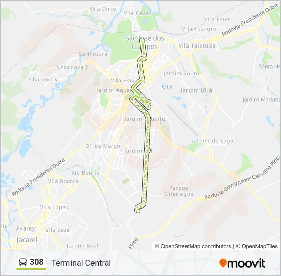 308 Bus Line Map