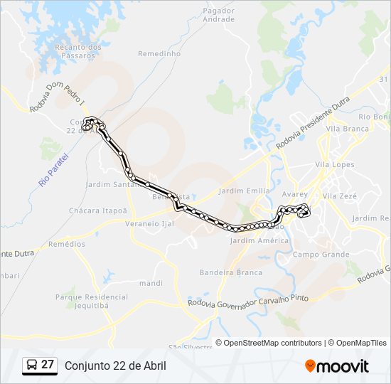 27 bus Line Map