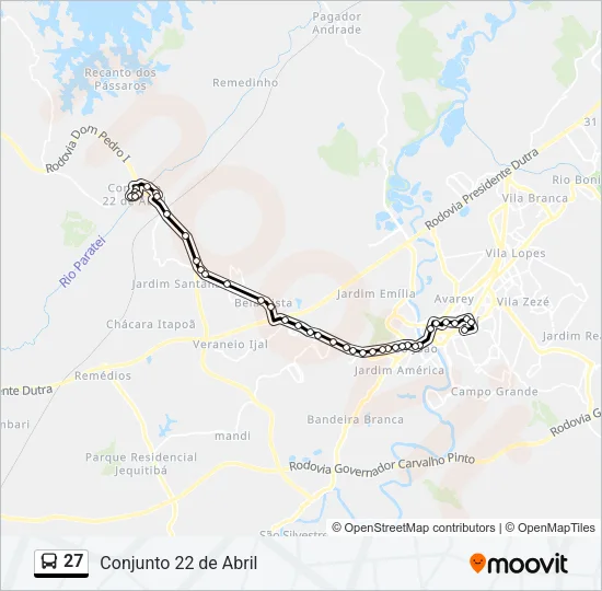 27 Bus Line Map