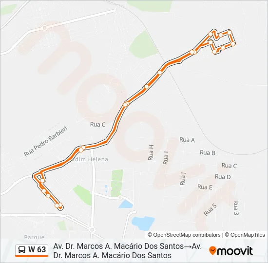 W 63 Bus Line Map