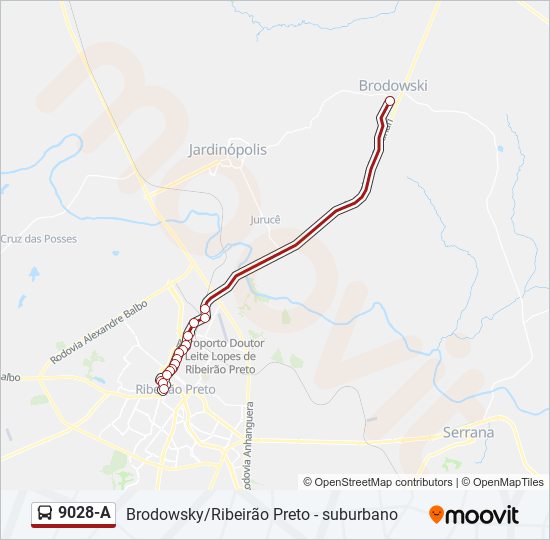 Mapa de 9028-A de autobús