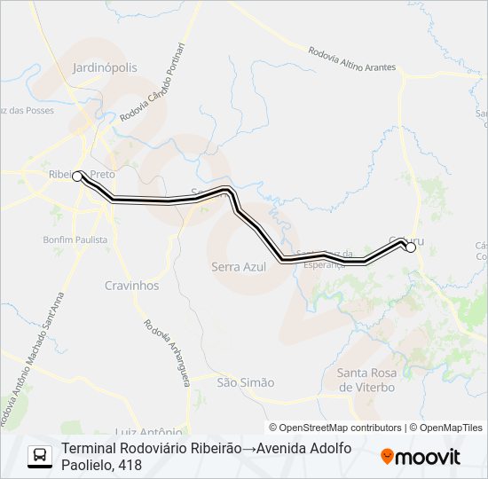 Mapa da linha 7326 - A de ônibus