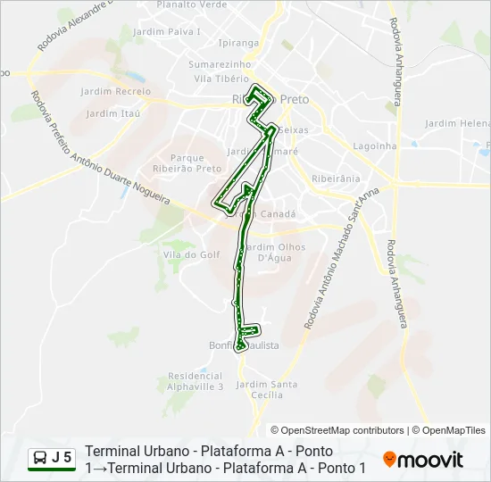 J 5 Bus Line Map