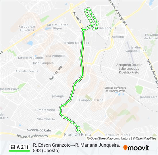 A 211 bus Line Map