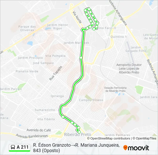A 211 Bus Line Map