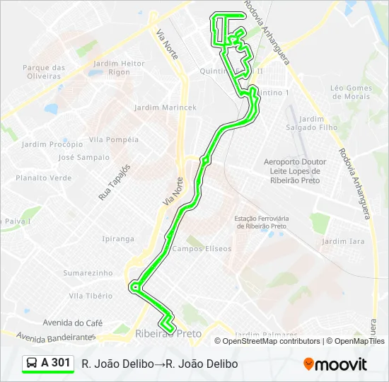 A 301 Bus Line Map