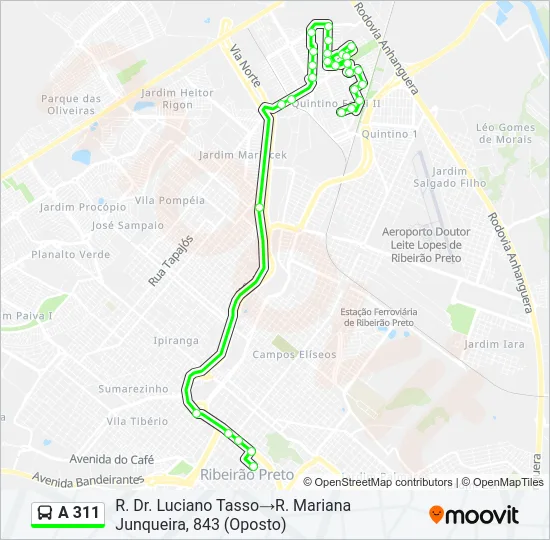 A 311 Bus Line Map