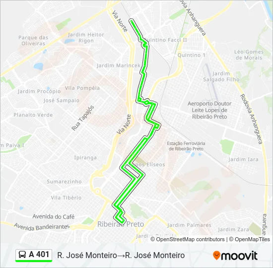 A 401 Bus Line Map