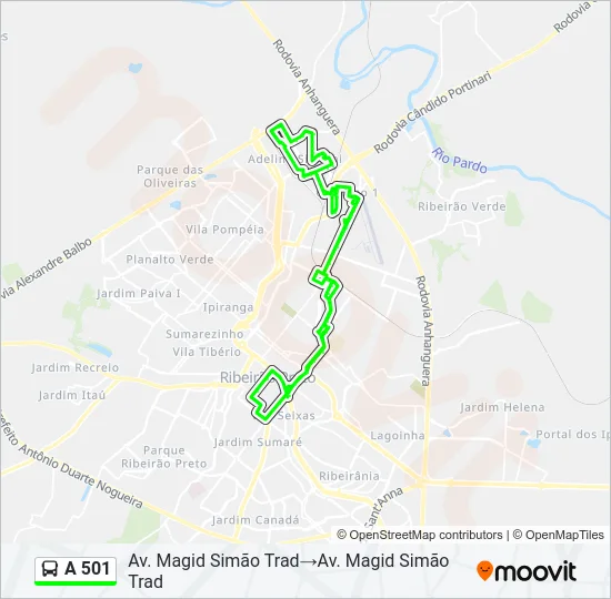 A 501 Bus Line Map