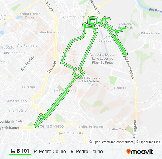 B 101 Bus Line Map