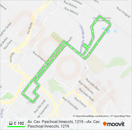 C 102 Bus Line Map
