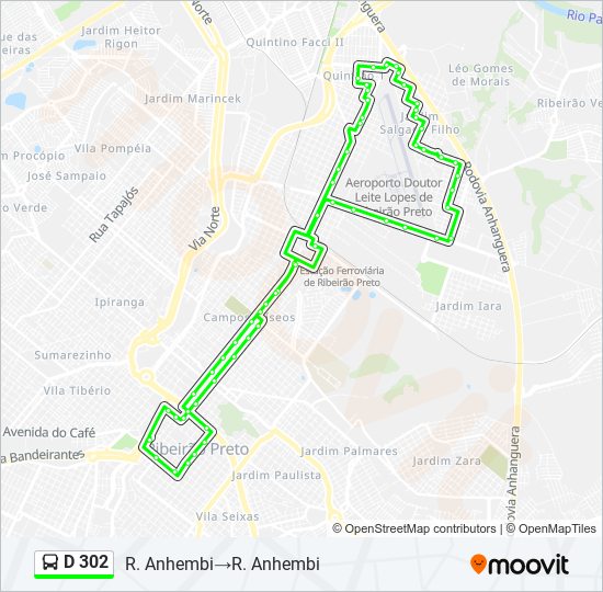 Mapa de D 302 de autobús