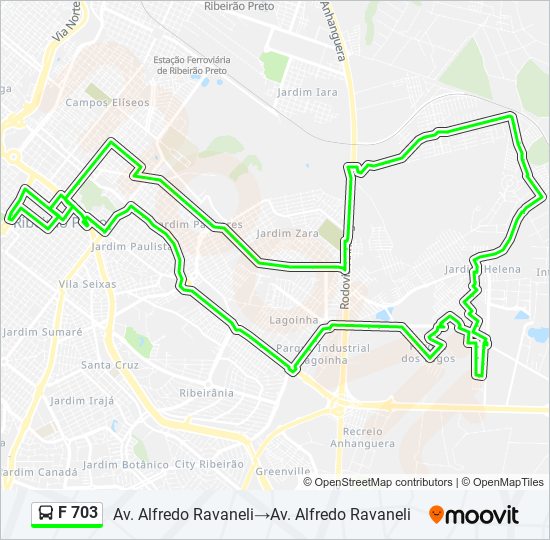 Mapa de F 703 de autobús