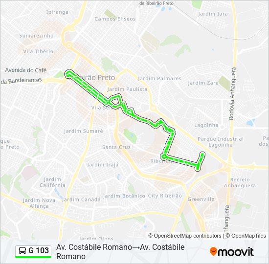 G 103 bus Line Map