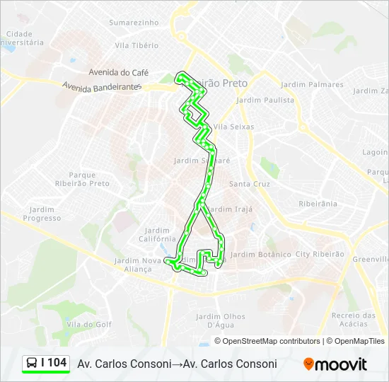 I 104 Bus Line Map