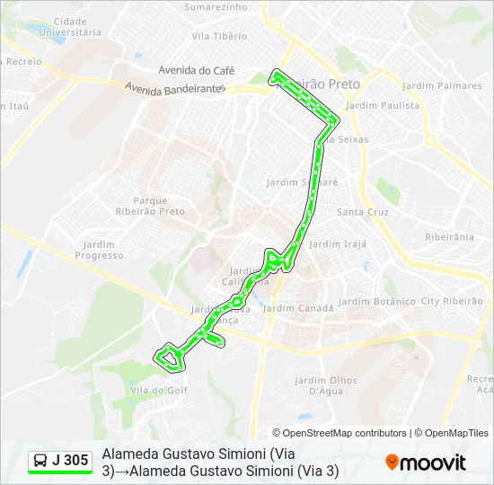 J 305 Bus Line Map