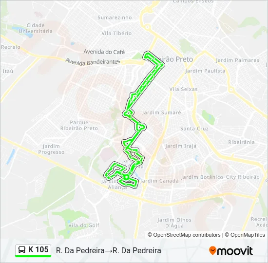 K 105 Bus Line Map