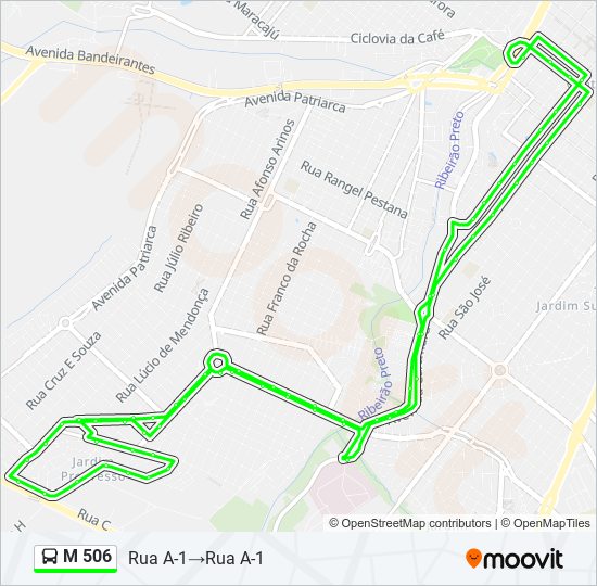 Mapa da linha M 506 de ônibus