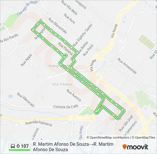O 107 Bus Line Map