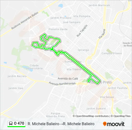 O 470 Bus Line Map