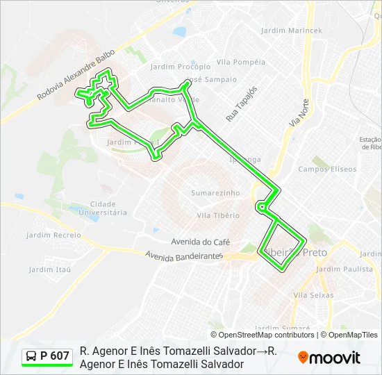 P 607 Bus Line Map