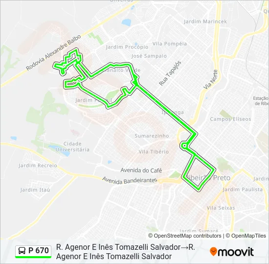 P 670 Bus Line Map