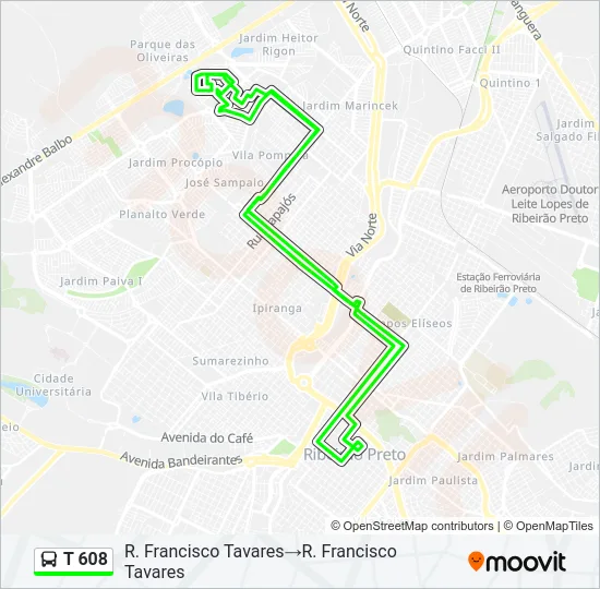 T 608 Bus Line Map