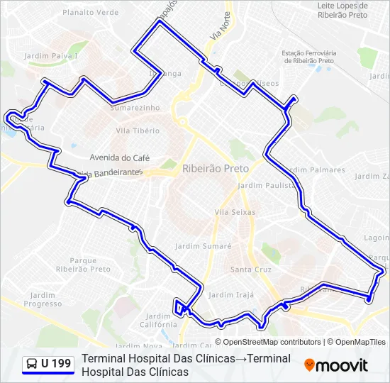 U 199 Bus Line Map
